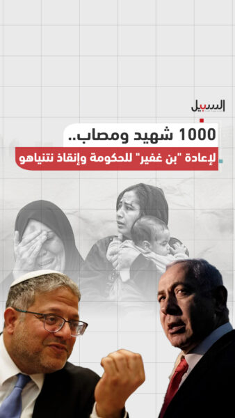 1000 شهيد ومصاب لإعادة “بن غفير” للحكومة وإنقاذ نتنياهو