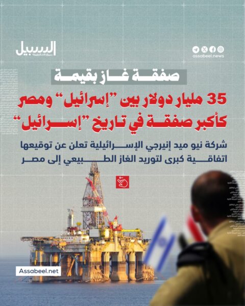 اتفاق بقيمة 35 مليار دولار… توقيع أكبر صفقة غاز في تاريخ “إسرائيل” مع مصر