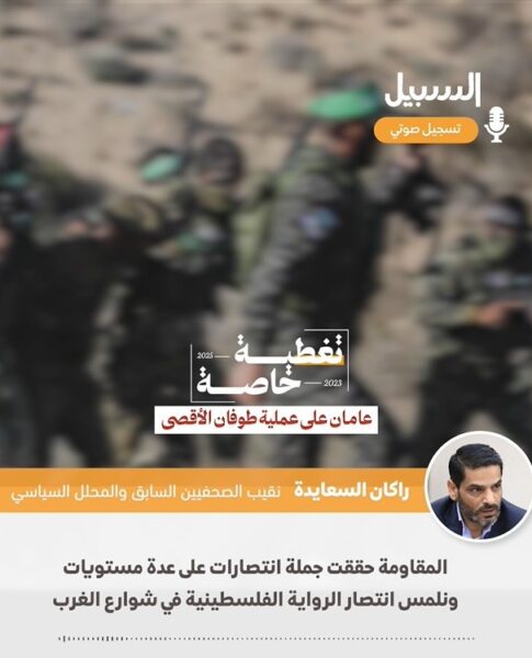 السعايدة: المقاومة حققت انتصارات على عدة مستويات ونلمس انتصار الرواية الفلسطينية في شوارع الغرب