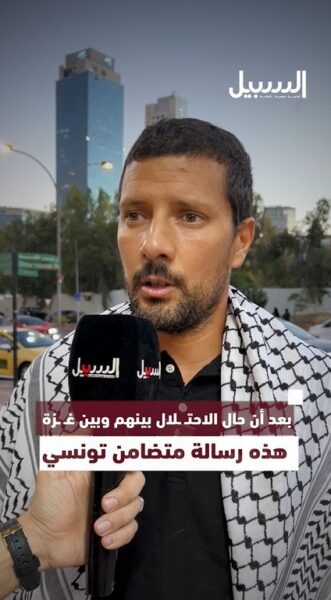 الناشط التونسي نبيل الشيوفي يوجه رسالة لغزة عبر “السبيل” بعد رحلته مع أسطول الصمود