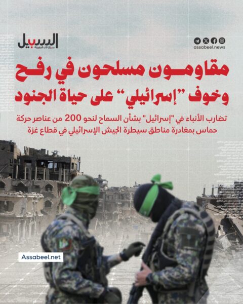 مقاومون مسلحون في رفح… وخوف إسرائيلي على حياة الجنود