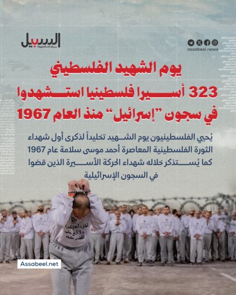 يوم الشهيد الفلسطيني… 323 أسيرا فلسطينيا استشهدوا في سجون “إسرائيل” منذ العام 1967