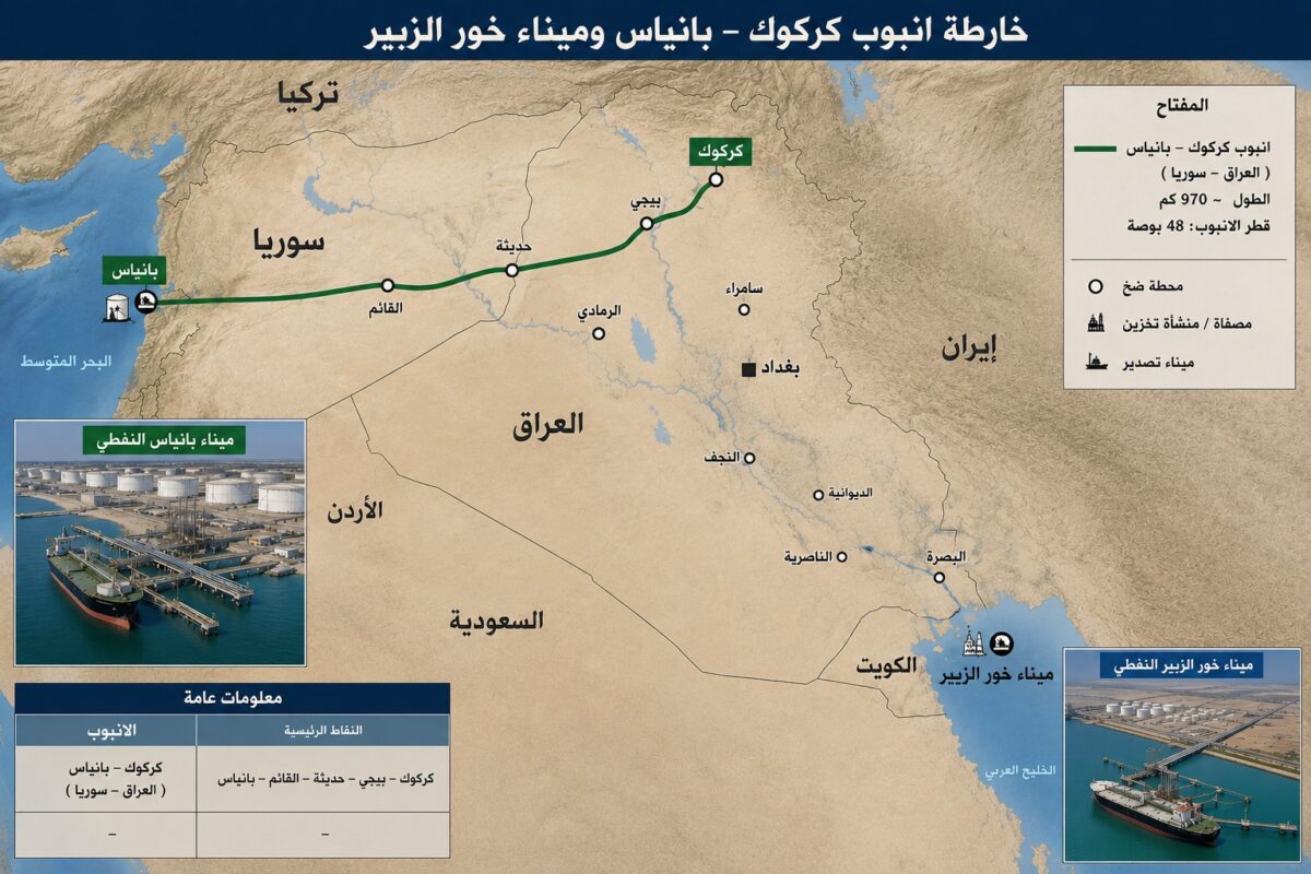 خط “كركوك – بانياس”.. بوابة واشنطن لإعادة التموضع في العراق وسوريا ولبنان